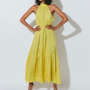 NEW! Cleobella Size S • Margot Ankle Dress Chartreuse Yellow $258 Revolve